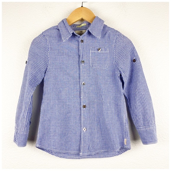 Scotch‎ Shrunk Blue & White Plaid Button Down Size 4 - Picture 1 of 7